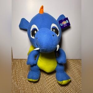 Goffa 10" Blue Dragon Plush w/ Yellow Stomach,Stuffed Animal,Kids Toys,NWT